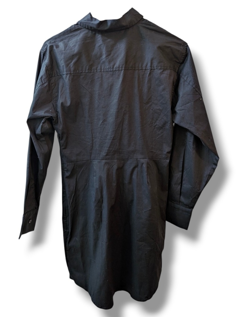 NWT Steve Madden Black Mini Shirt Dress with Front Tie, Size 2 - Picture 2 of 7